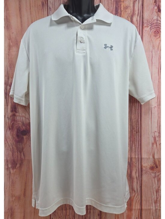 Under Armour Other - Under Armour White HeatGear Polo Shirt XL Loose Fit